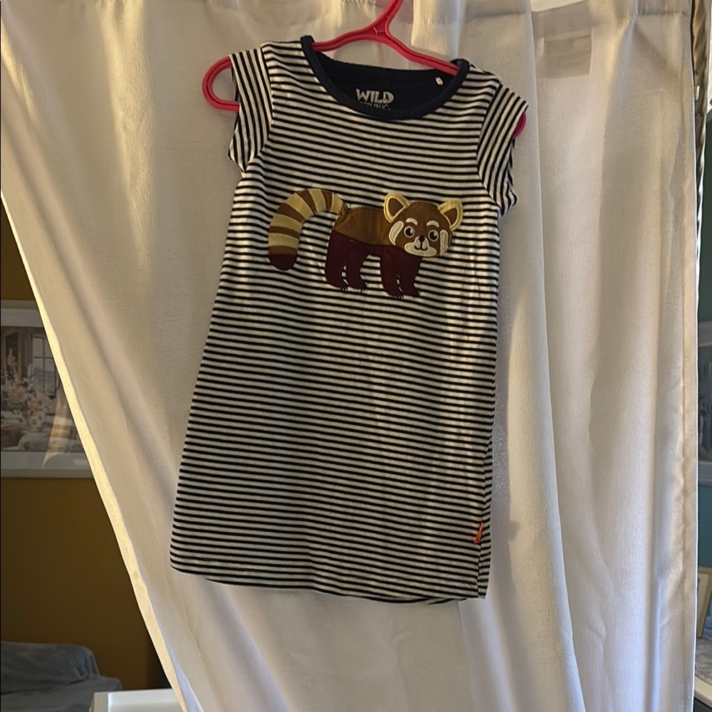 Black and White Short Sleeve Tee with Stripes and Graphic Design